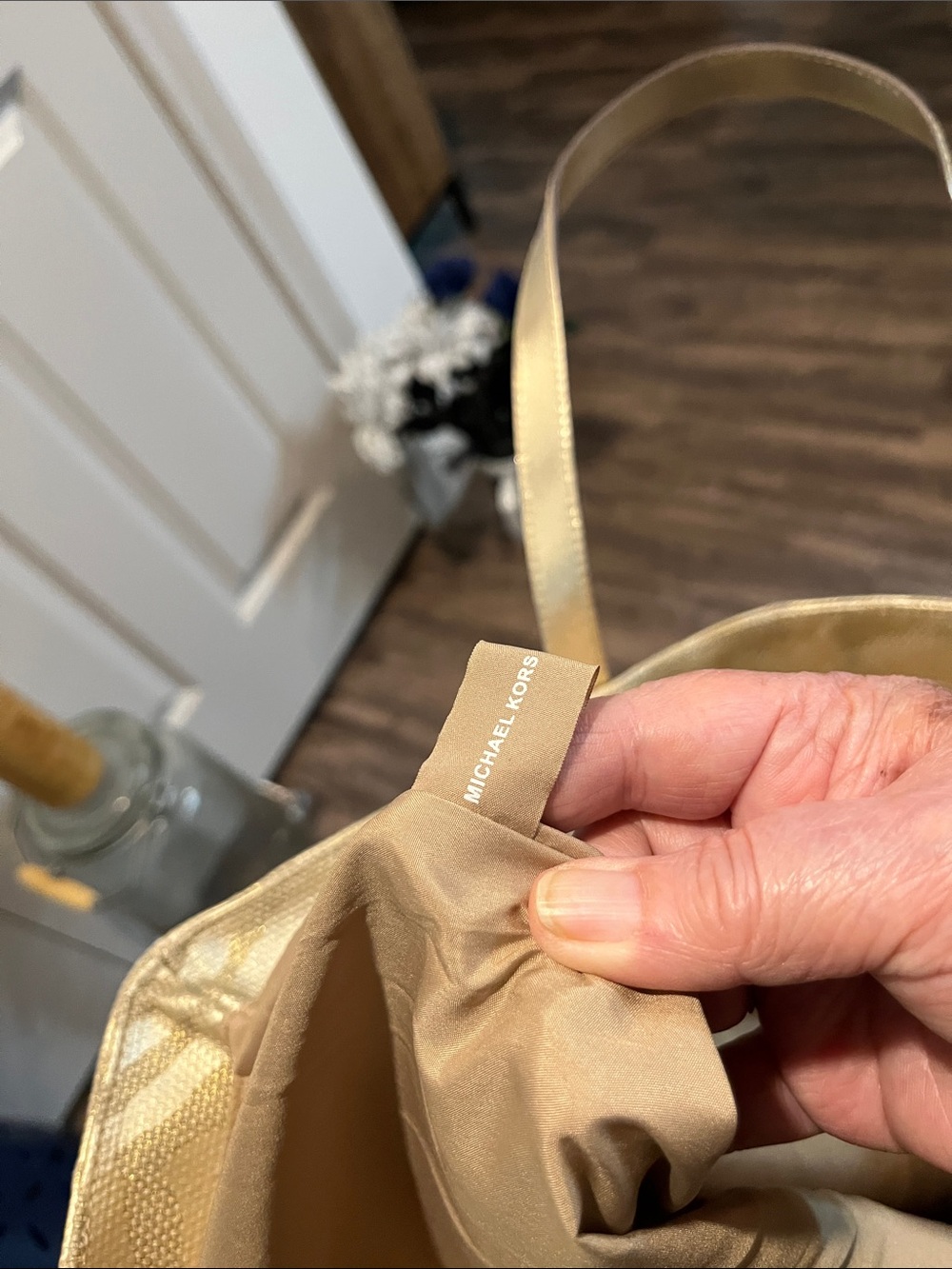 Michael Kors Gold Zebra-Print Tote - Picture 7 of 7
